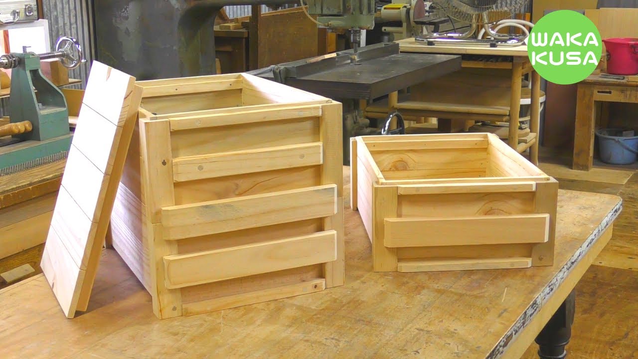 [woodworking] Wooden stacking box/Good storage method/How to make a convenient tool box/Woodworking