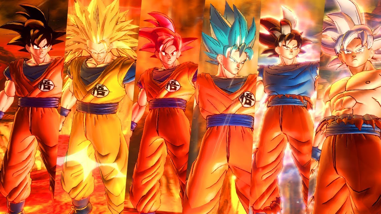 TODAS AS TRANSFORMAÇÕES DO GOKU [SSJ1-SSJ2-SSJ3-SSG-SSB-SSBK-KX10-KX20-SSBE-UI-MUI]
