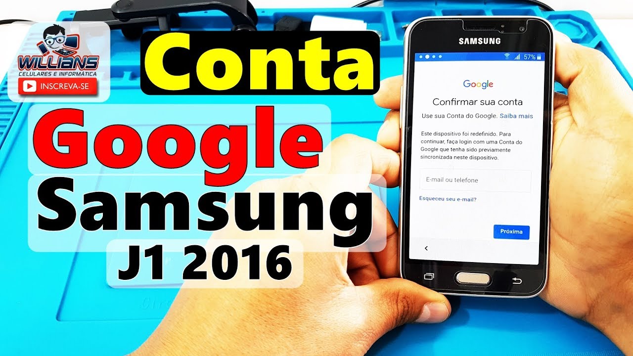 Conta Google Samsung Galaxy J1 2016, SM-J120, J120H, Desbloquear, Restaurar