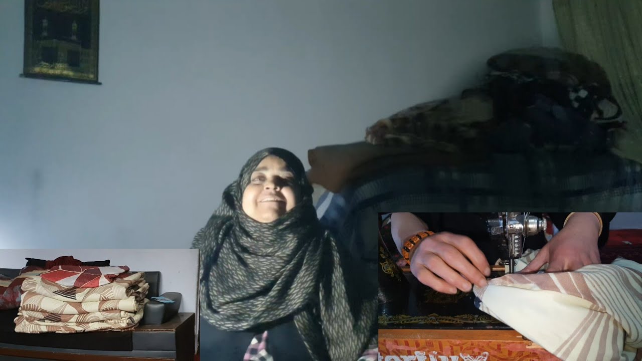 ولاگ فامیلی / آمدن اسما جان شان به خانه ما و دوختن پوش کمپل _ و پاک کاری کراچی..