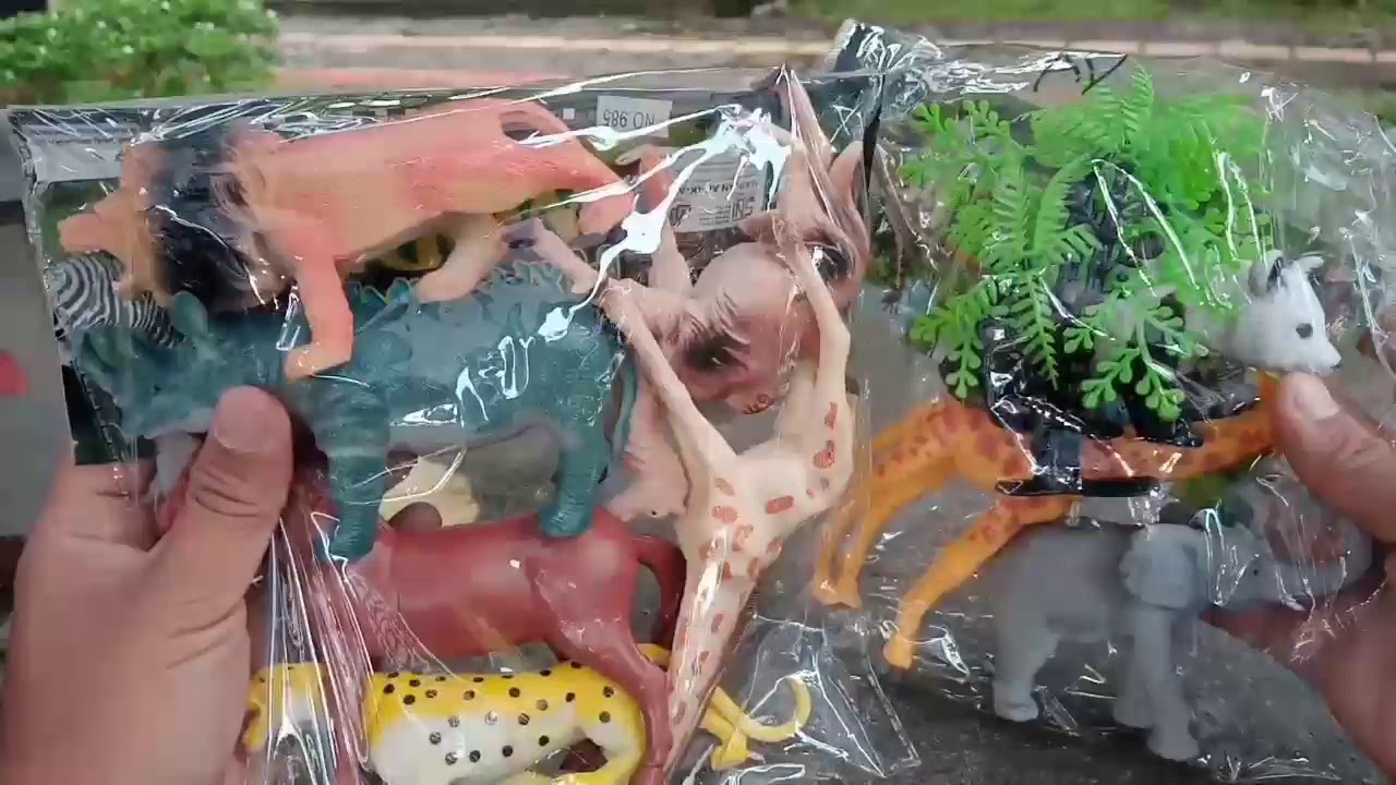 Segerbener Unboxing Mainan Hewan Darat | Gajah | Singa | Badak | Harimau | Jerapah |Onta