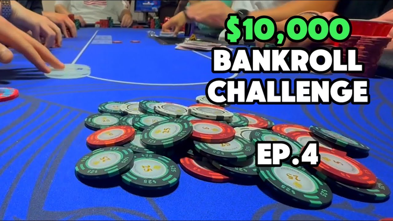 Flopping a BOAT in a 4 bet Pot!? | $10,000 Bankroll Challenge Ep 4