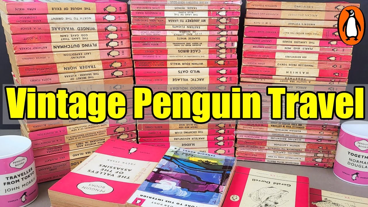 Vintage - PENGUIN Travel & Adventure - COMPLETE Classic Vintage CERISE Paperbacks!
