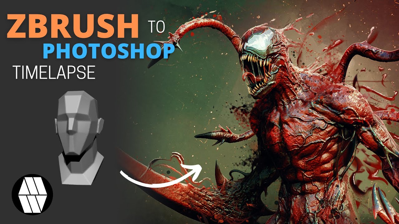 ZBrush to Photoshop Timelapse -  'Maximum Carnage' Concept