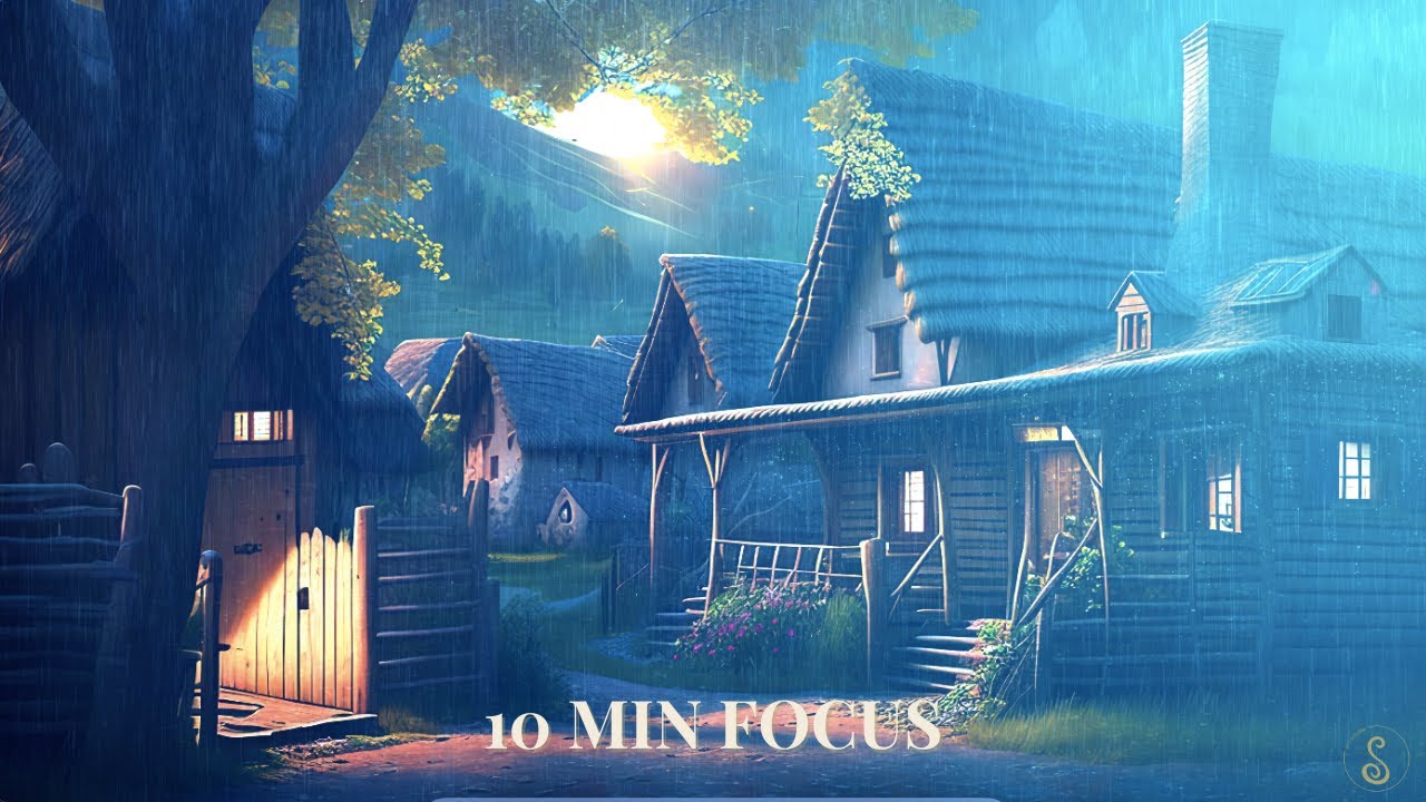 Storybook Village | 10 Minute Focus Timer (Gentle Rain)