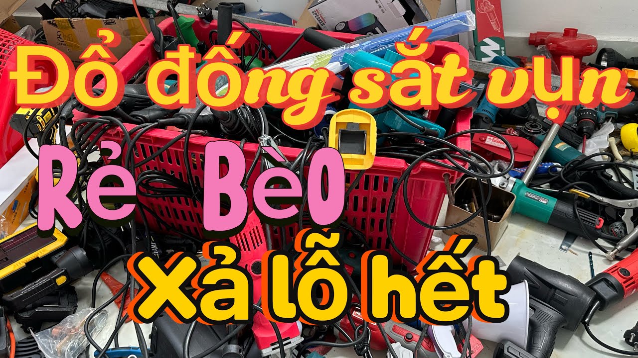 Đổ đống sắt vụn CƯA XĂNG 2 THÌ, máy laze 12 tia máy hàn khoan pin máy rửa xe thanh lý