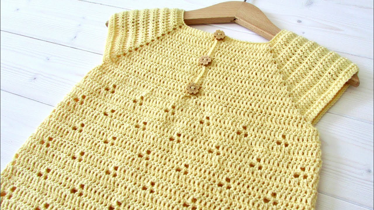 How to crochet a baby / girl's pretty summer dress - the Daisy dress