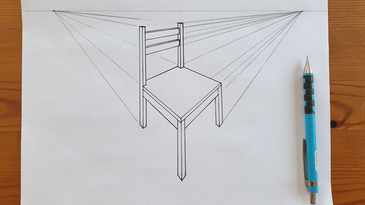 İki Kaçışlı Sandalye Perspektifi Nasıl Çizilir | How to Draw a Chair in Perspective with Two Point
