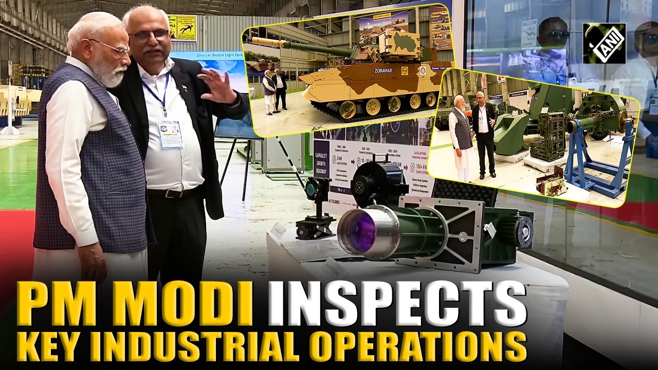 From Zorawar tank to K9 Vajra, PM Modi inspects industrial operations and infrastructure projects