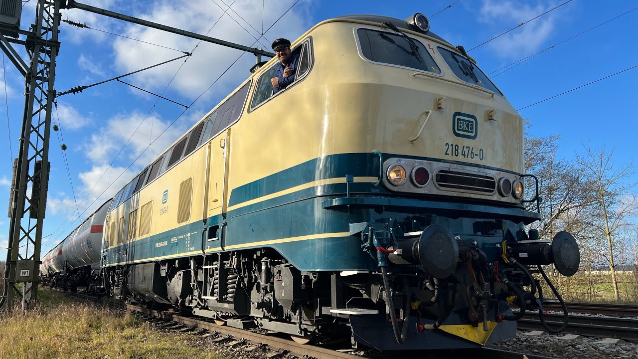 Fahrstufe 15! Mit BR218 „Brigitte“ der BKE in Ulm und Gaskesselzug zur Raffinerie! #cabincrew #train