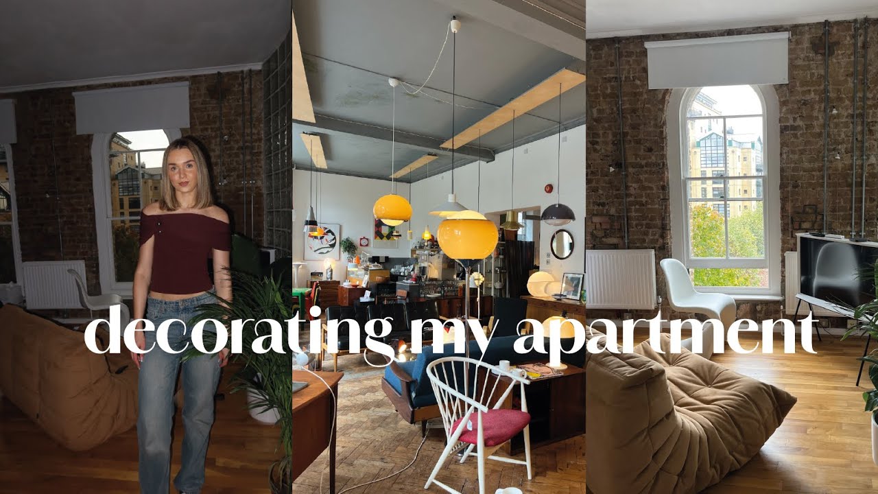 decorating my apartment & vintage furniture shopping | mid century modern apartment