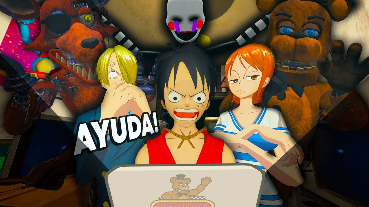 !Los MUGIWARAS sobreviven a FIVE NIGHTS AT FREDDY'S! | ONE PIECE VR