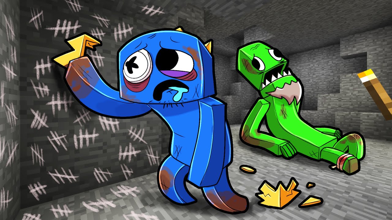 Underground Survival with RAINBOW FRIENDS! (Minecraft)