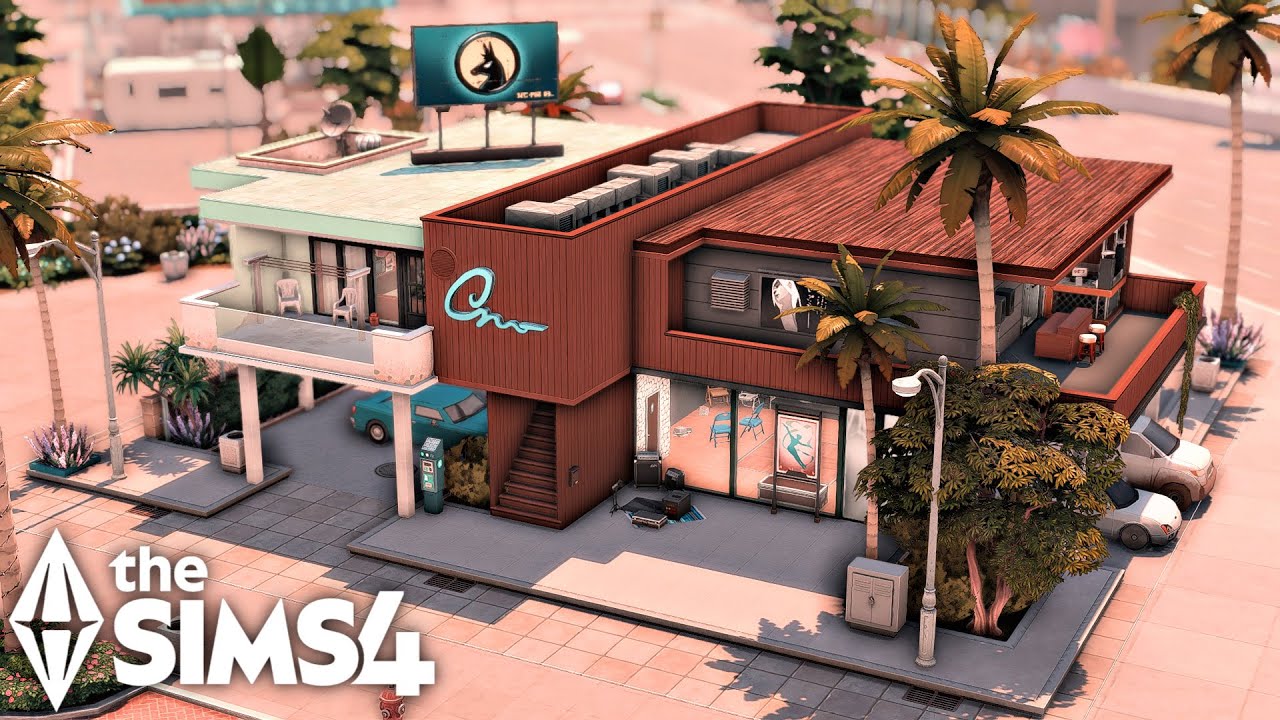 Del Sol Valley Music & Acting School + Apartment | The Sims 4 | Stop Motion Speed Build | No CC
