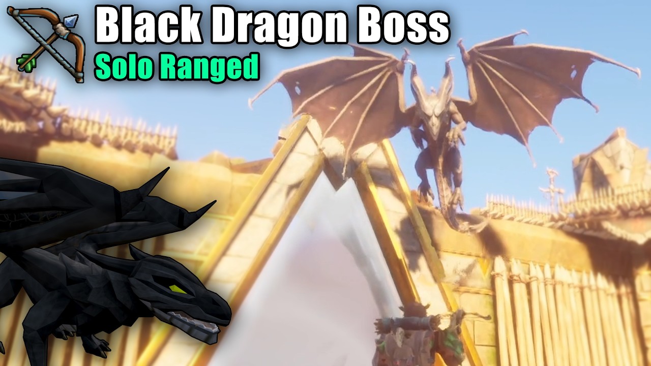 Black Dragon Boss in RuneScape Dragonwilds (Ranged Main)