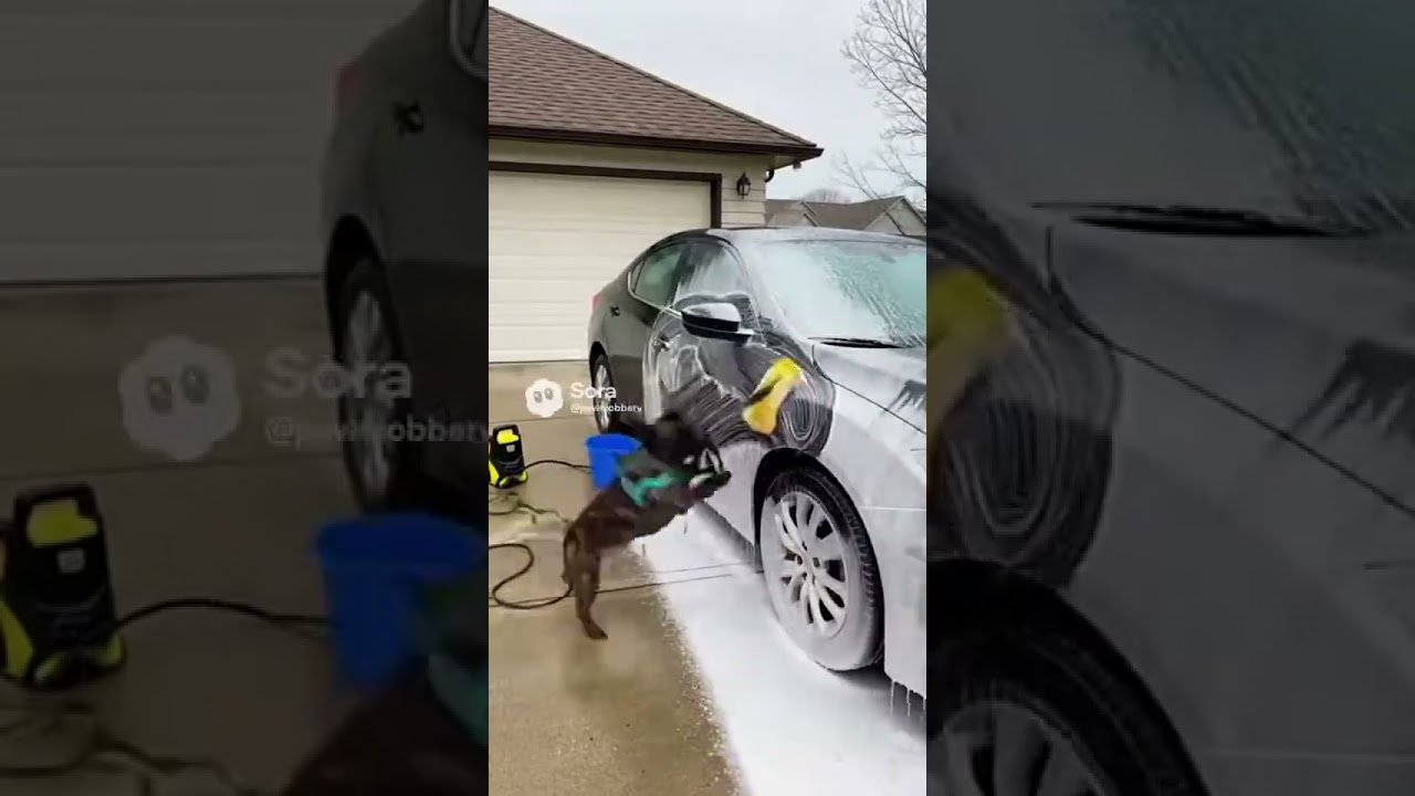 POV: You hired a French Bulldog detailer 🐶🧽10/10 good boy service 🚗✨