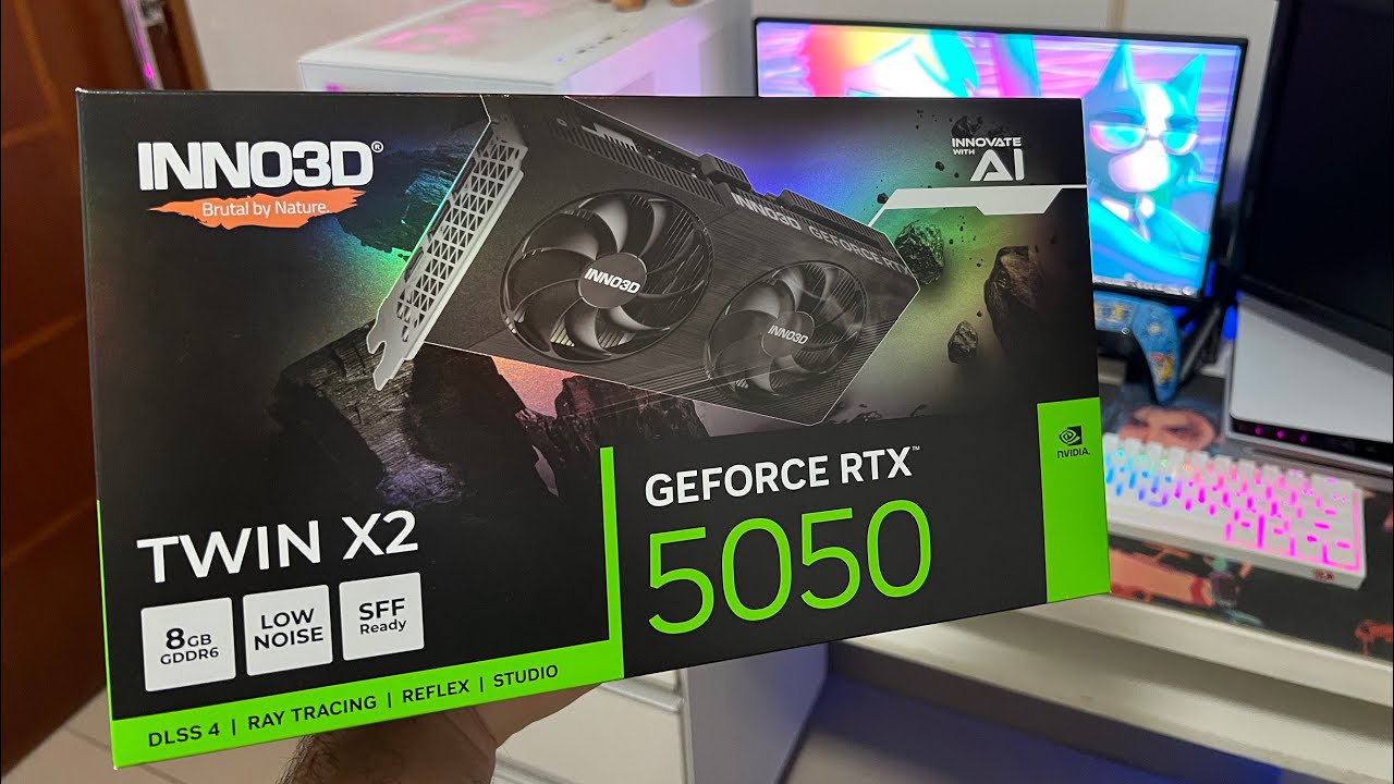 COMPREI UMA RTX 5050 EM 2026 😱 - Umboxing e comparativo entre a RTX 5050 Inno3d e a Rx 580