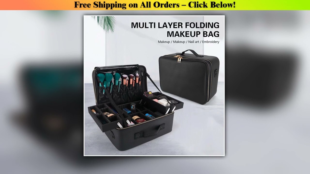 Women Travel Cosmetic Case Organizer Box Brush Holder Makeup Artist Storage Box Makeup Case Makeup