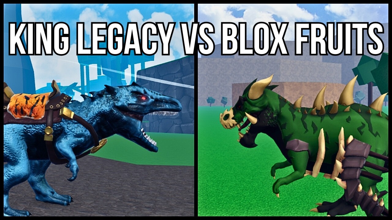 King Legacy Allosaurus Vs Blox Fruits T-Rex | King Legacy