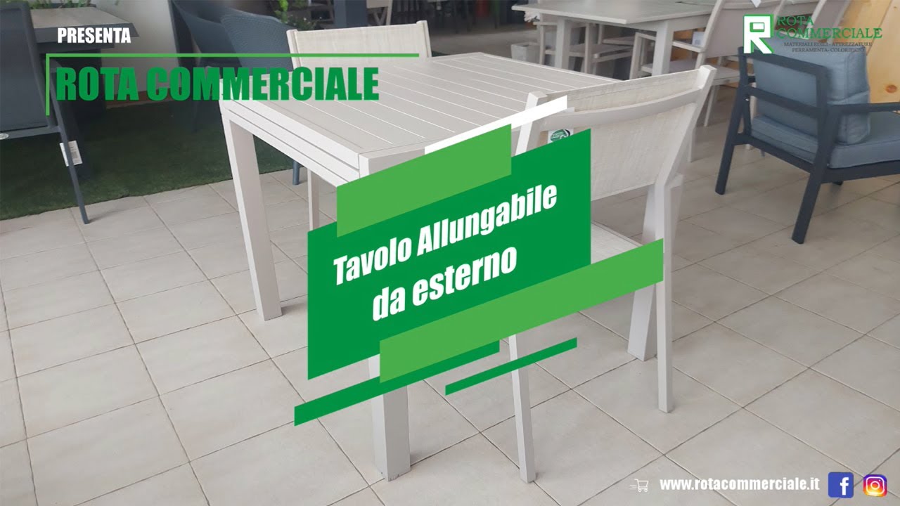Video tavolo allungabile da esterno