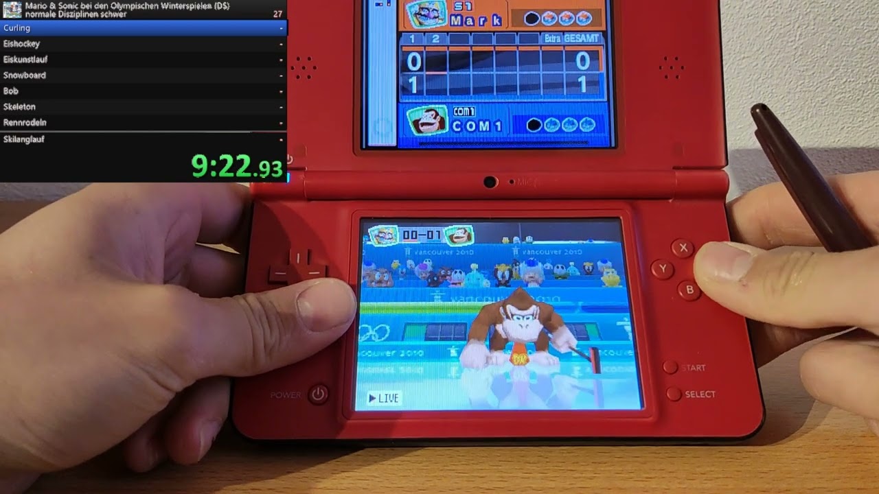 Mario & Sonic at the Olympic Winter Games DS Speedrun /All Olympic Events Hard 39:13.56