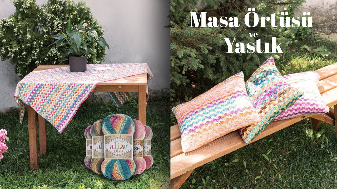Diva Batik ile  Masa Örtüsü ve Yastık • Tablecloth and Cushion • СКАТЕРТЬ И ПОДУШКА
