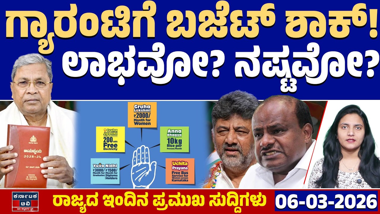 Karnataka News | ರಾಜ್ಯದ ಇಂದಿನ ಪ್ರಮುಖ ಸುದ್ದಿಗಳು (06-03-26) | Siddaramaiah Budget 2026 | KTV