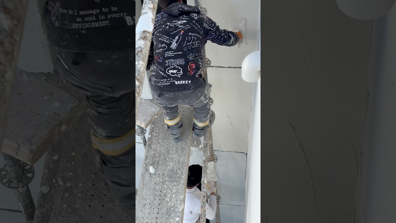 Proces nakładania tynku mineralnego na elewację. Podobało Ci się?