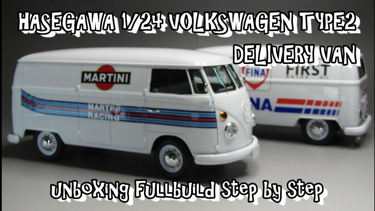 Scale Car Model HASEGAWA 1/24 VOLKSWAGEN TYPE2 DELIVERY VAN unboxing fullbuild step by step