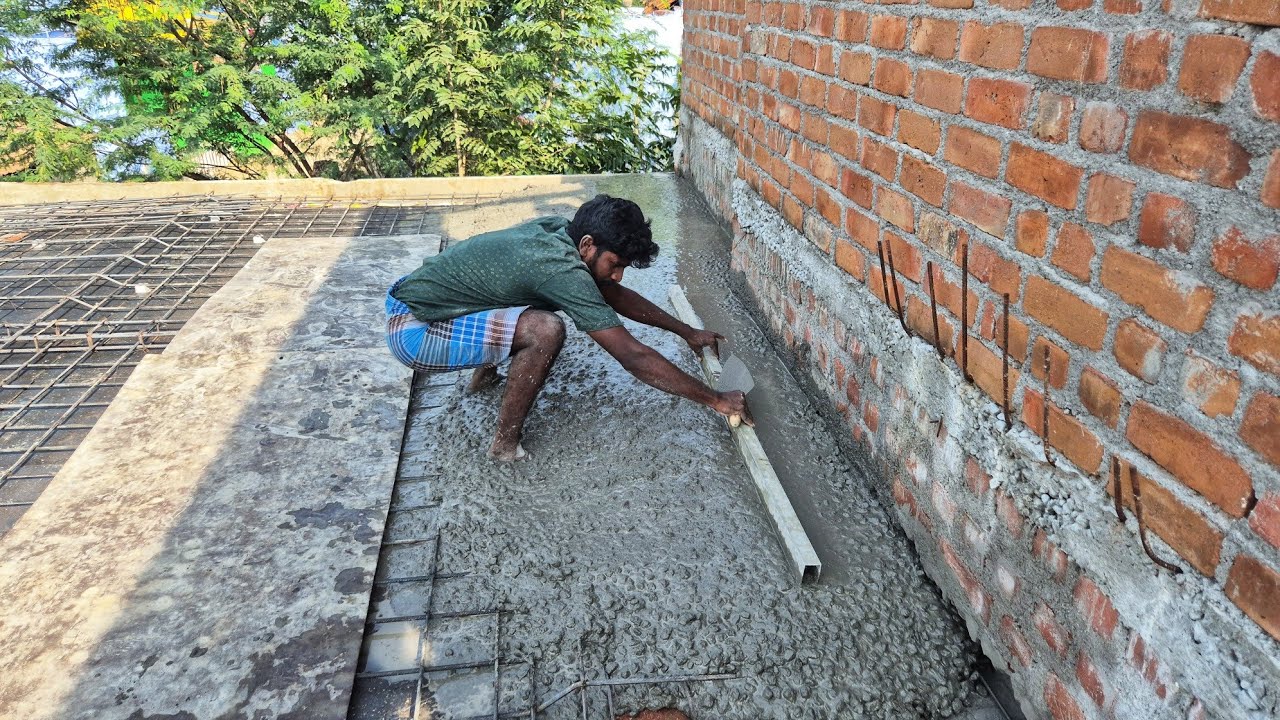 Construction of Roof Slab Reinforcement Rcc Concrete with Iron Rod |Roof Slab Concrete