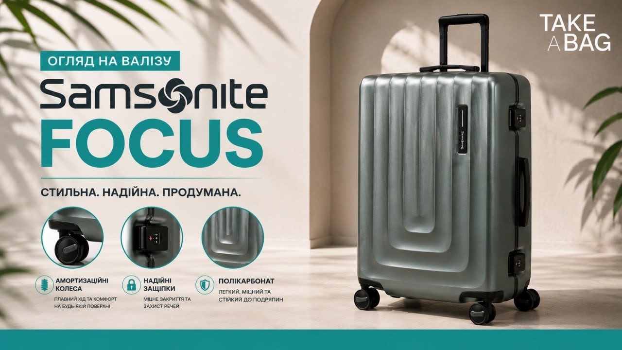 Валіза Samsonite Focus з полікарбонату та на застібках 