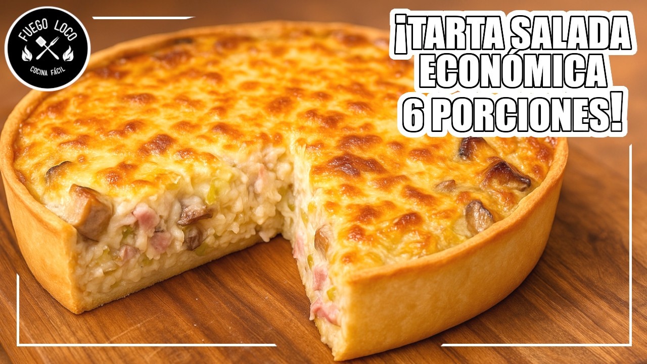 Tarta ECONÓMICA de Verdura y Queso SÚPER CREMOSA | QUICHE de Puerros y Bacon (Paso a Paso)