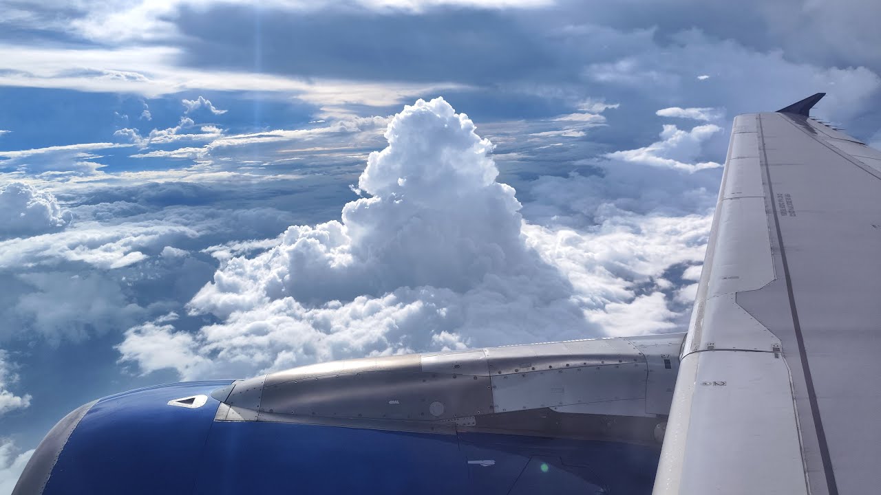 Flight Take off Video | Flying Above the Clouds – Airplane Window Seat View