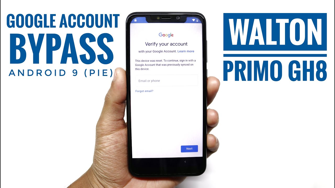 Bypass Google Account Verify - Walton Primo GH8 - Android 9 (Pie)