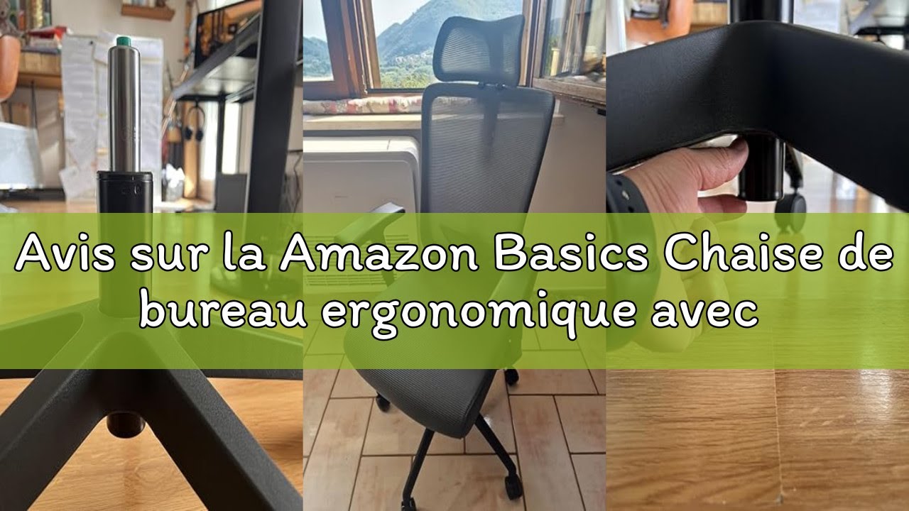 Avis sur la Amazon Basics Chaise de bureau ergonomique avec accoudoirs réglables, soutien lombaire,