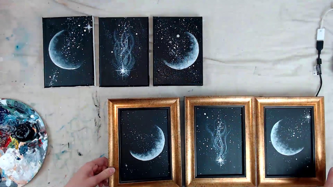 Celestial Harmony - 3 Piece Acrylic painting set | Tutorial