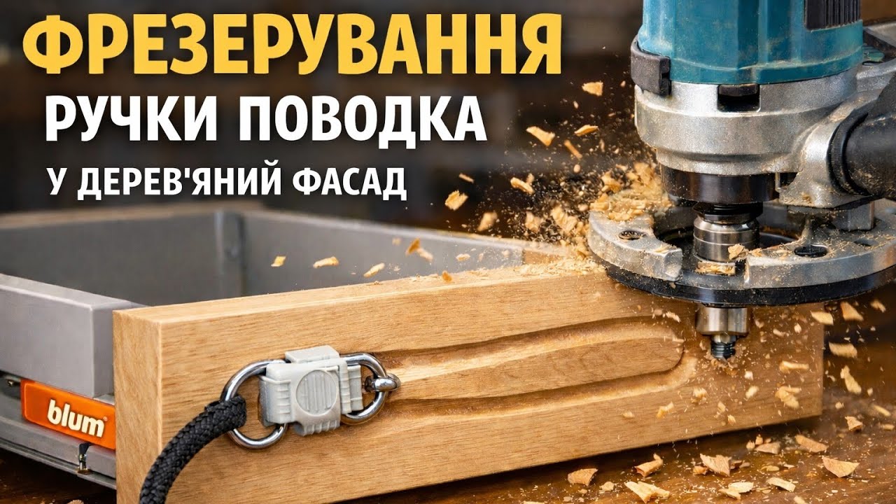 Фрезерування ручки поводка в дерев'яний фасад