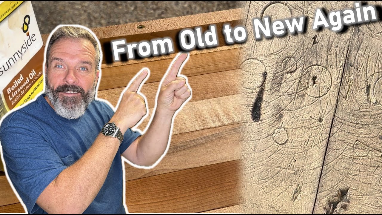 DIY Reclaimed Wood in Outdoor Kitchen Portable  Countertop + Folding Legs | Teach a Man to Fish