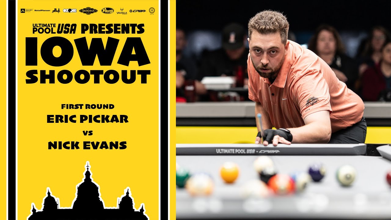 Ozone Billiards Iowa Shootout | First Round | Eric Pickar vs Nick Evans