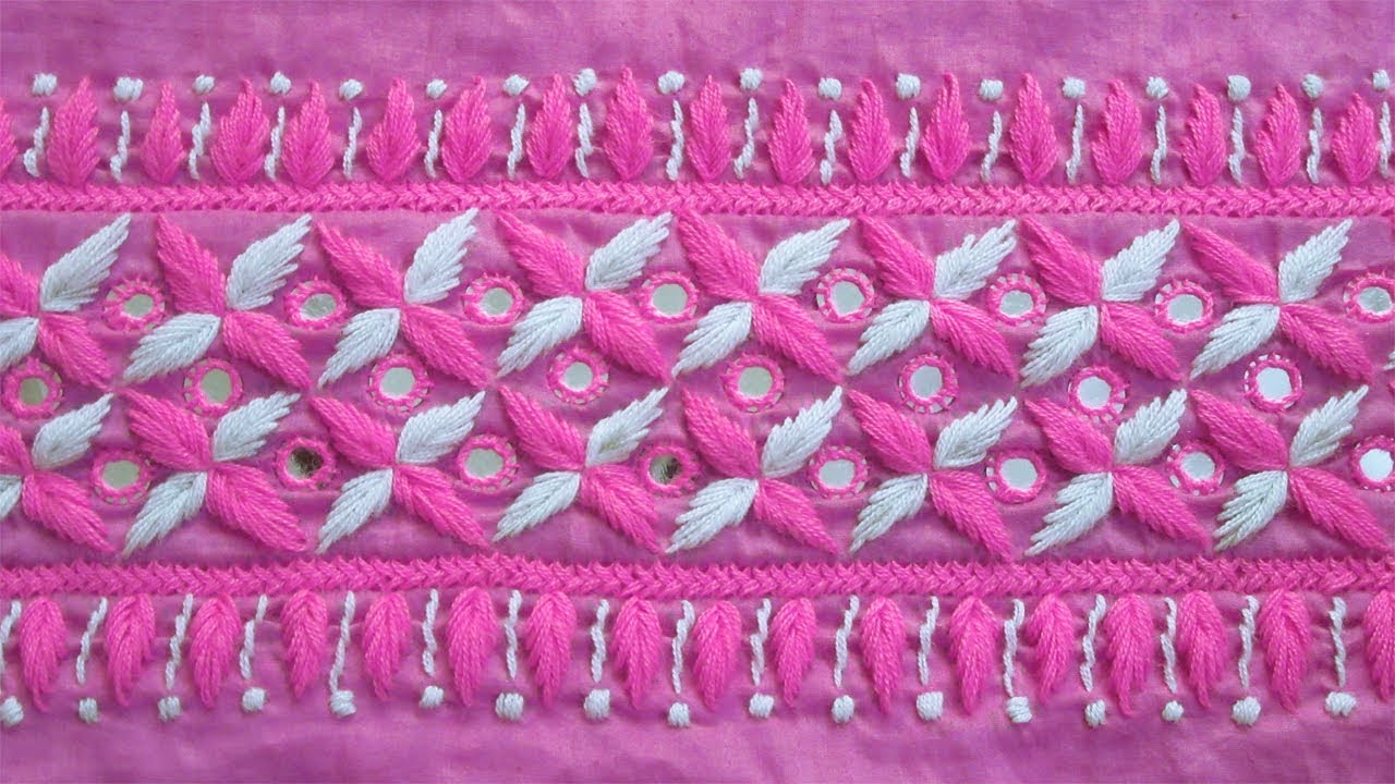 Hand Embroidery | Dress Design with Mirror Work | Hand Embroidery Designs #38