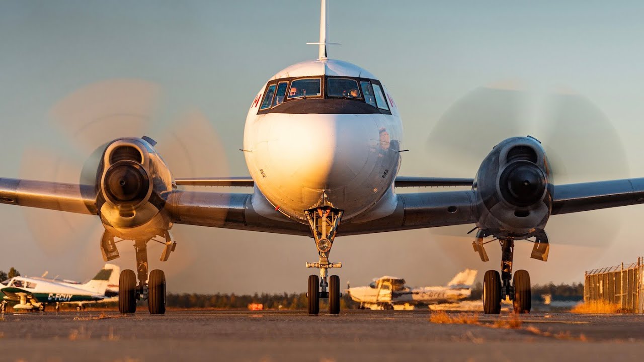 ONLY CV-5800 IN CANADA! 67 Year-Old Convair CV-5800 Startup & Takeoff From YYJ