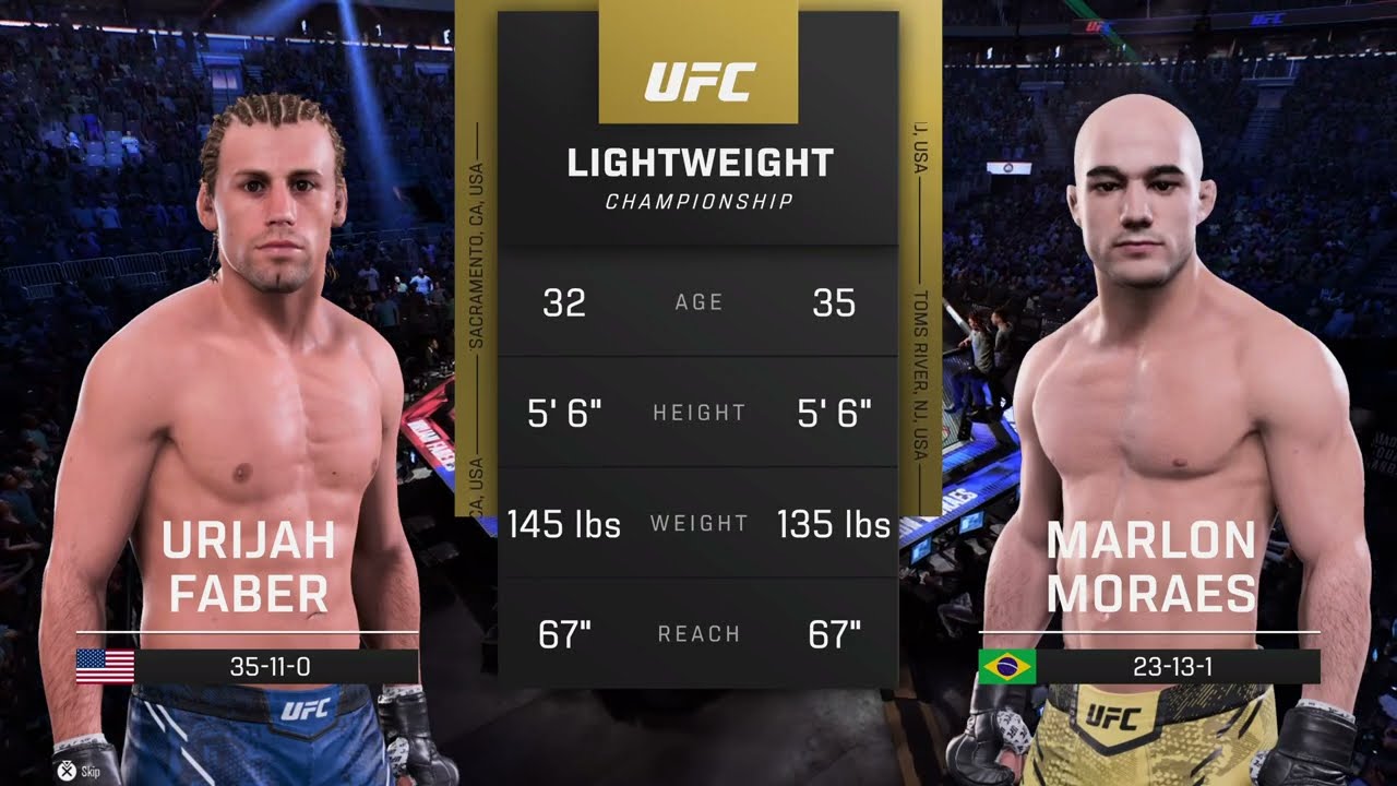 Urijah Fabor vs Marlon Moraes UFC simulation FIGHT