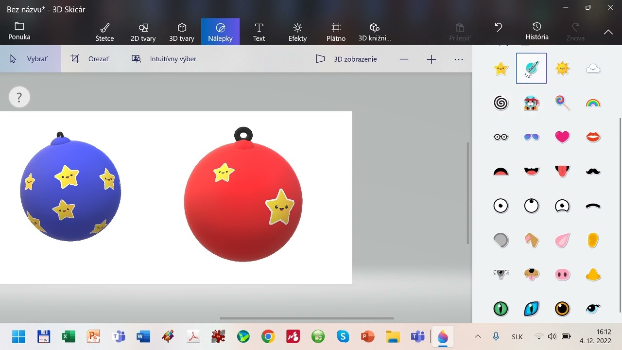 Vianočná guľa v 3D skicári
