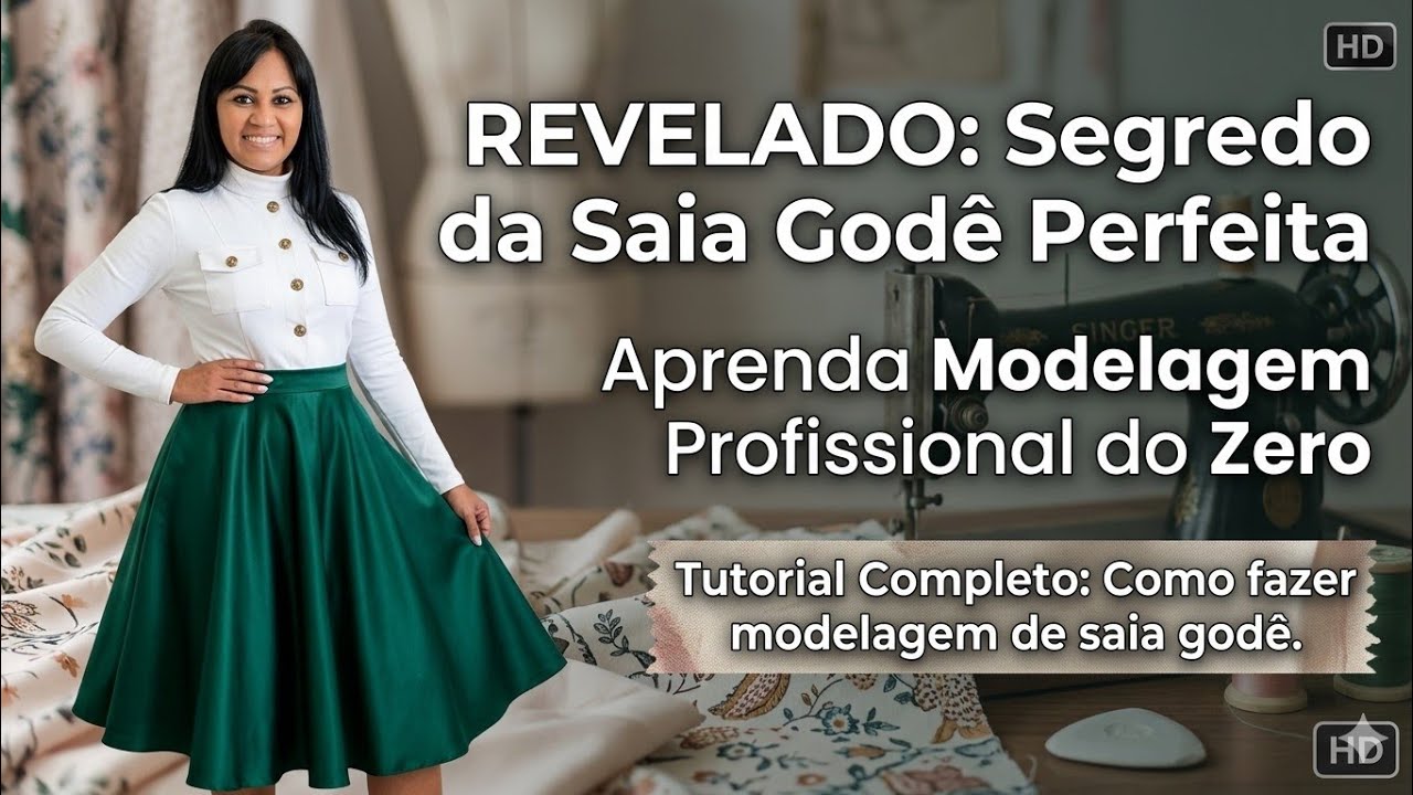 DIY Como Fazer Modelagem de Saia Godê_Costura fácil Passo a Passo p iniciantes Gisleide Novelo