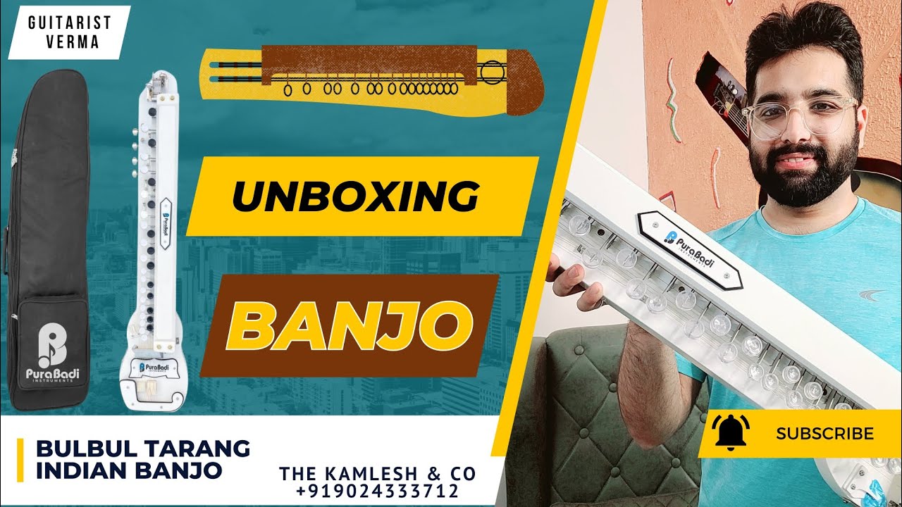 Unboxing Pura Badi The Kamlesh Banjo Bulbul Tarang|Guitarist Verma|New Banjo 2024|white indian Banjo