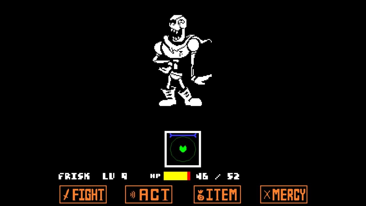 Unitale Hardmode Genocide Papyrus戦(undertale fangame) pacifistEnding