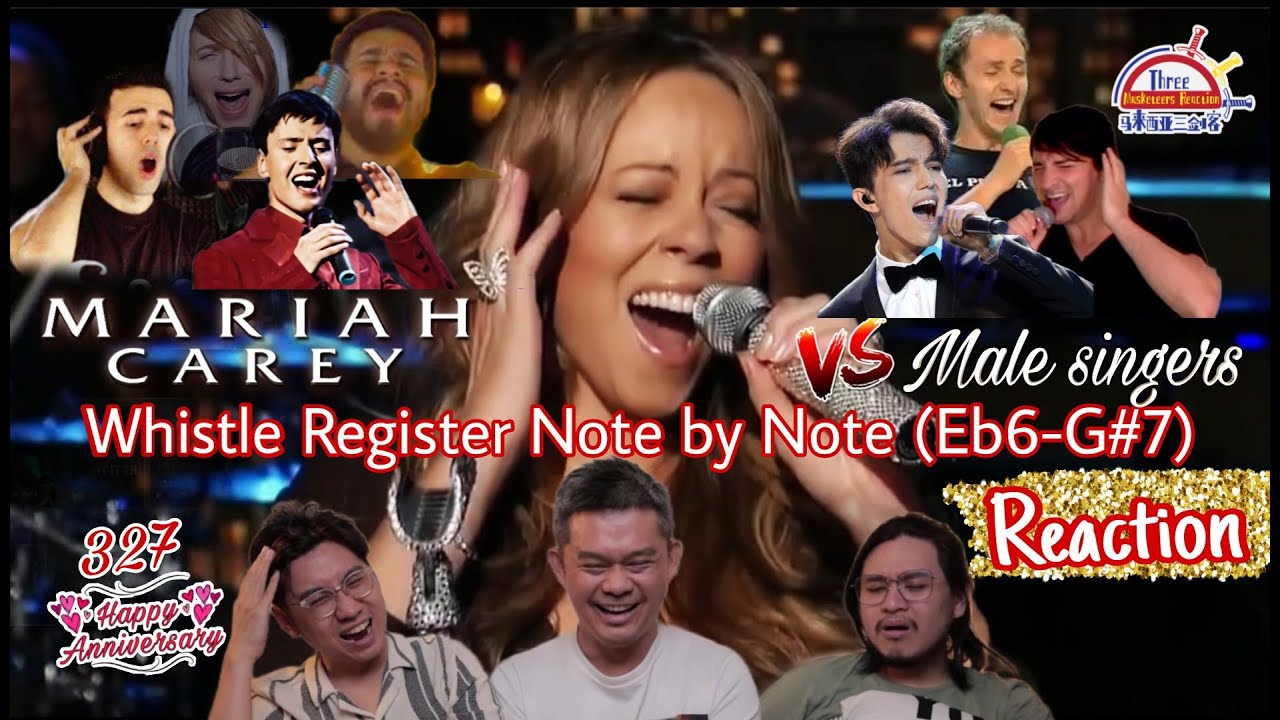 Mariah Carey vs Male Singers Whistle Register! Who win? ||3 Musketeers Reaction【REACTION】【ENG SUBS】