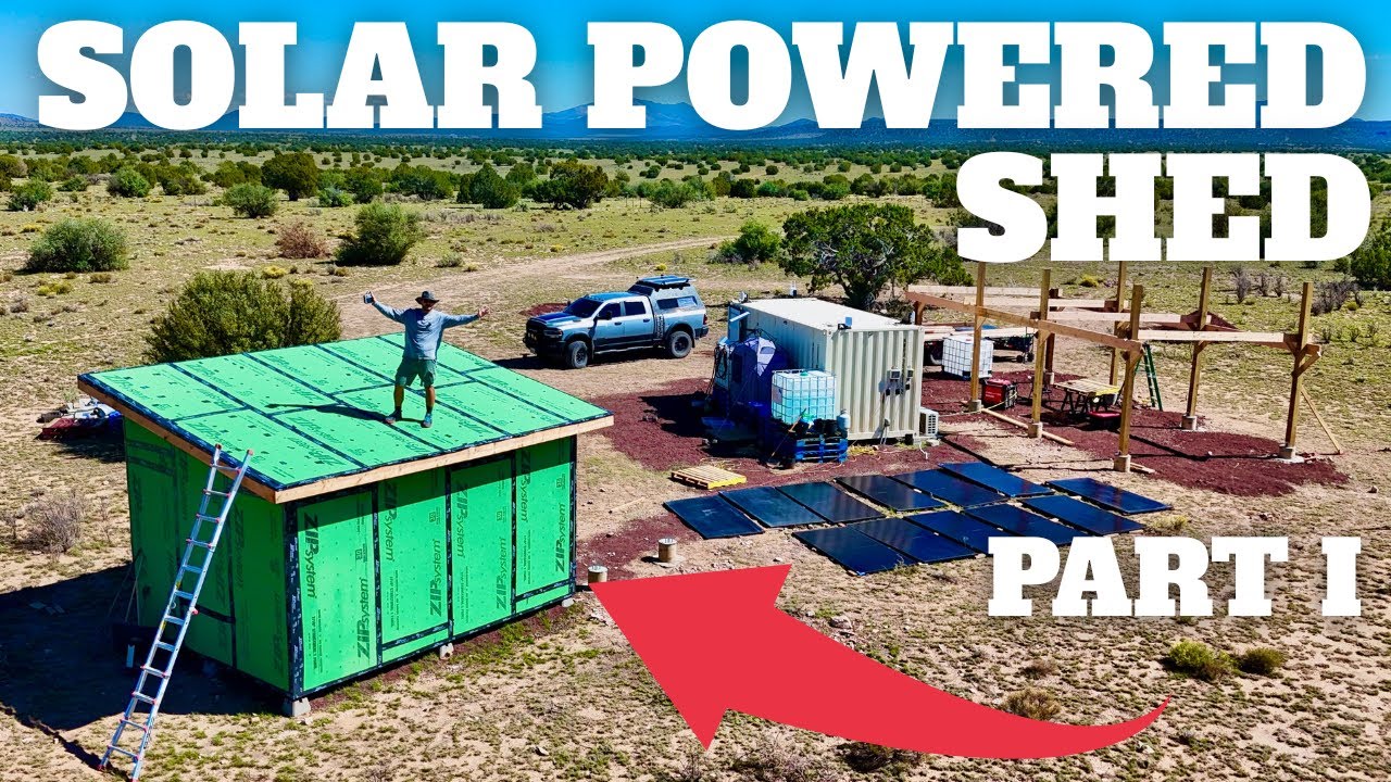OFF GRID ARIZONA 🌵🔥| Solar Powered Shed Part 1