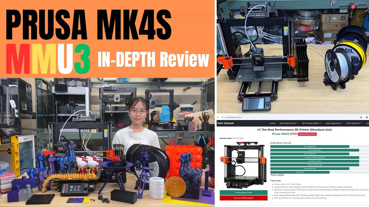 Prusa MK4S in-depth test with MMU3 multiple filament system, no filament poops, print faster, but...