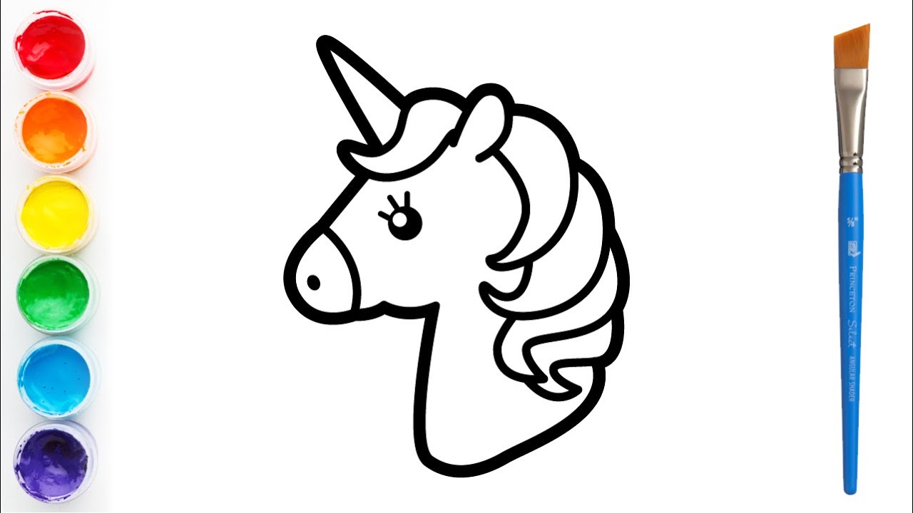 How to draw a Unicorn Drawing easy with colour 